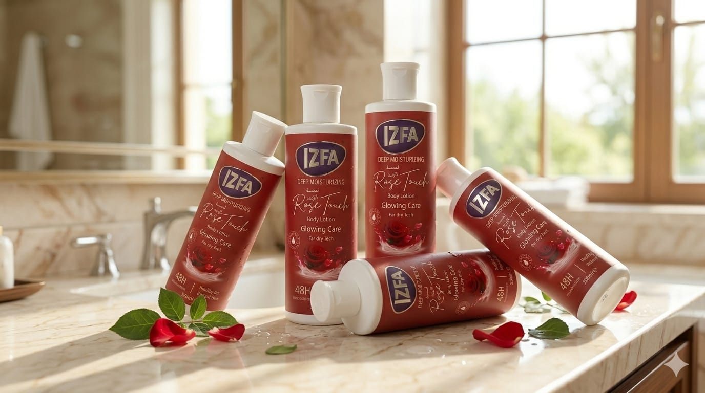 IZFA Rose Touch Deep Moisturizing Body Lotion – 48H Glowing Care for Dry Skin