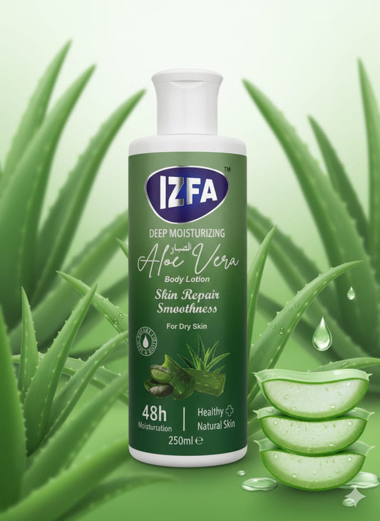 IZFA Deep Moisturizing Aloe Vera Body Lotion , Repair Dry Skin , Get Soft & Smooth Glow , 48H Hydration 250 (ml)