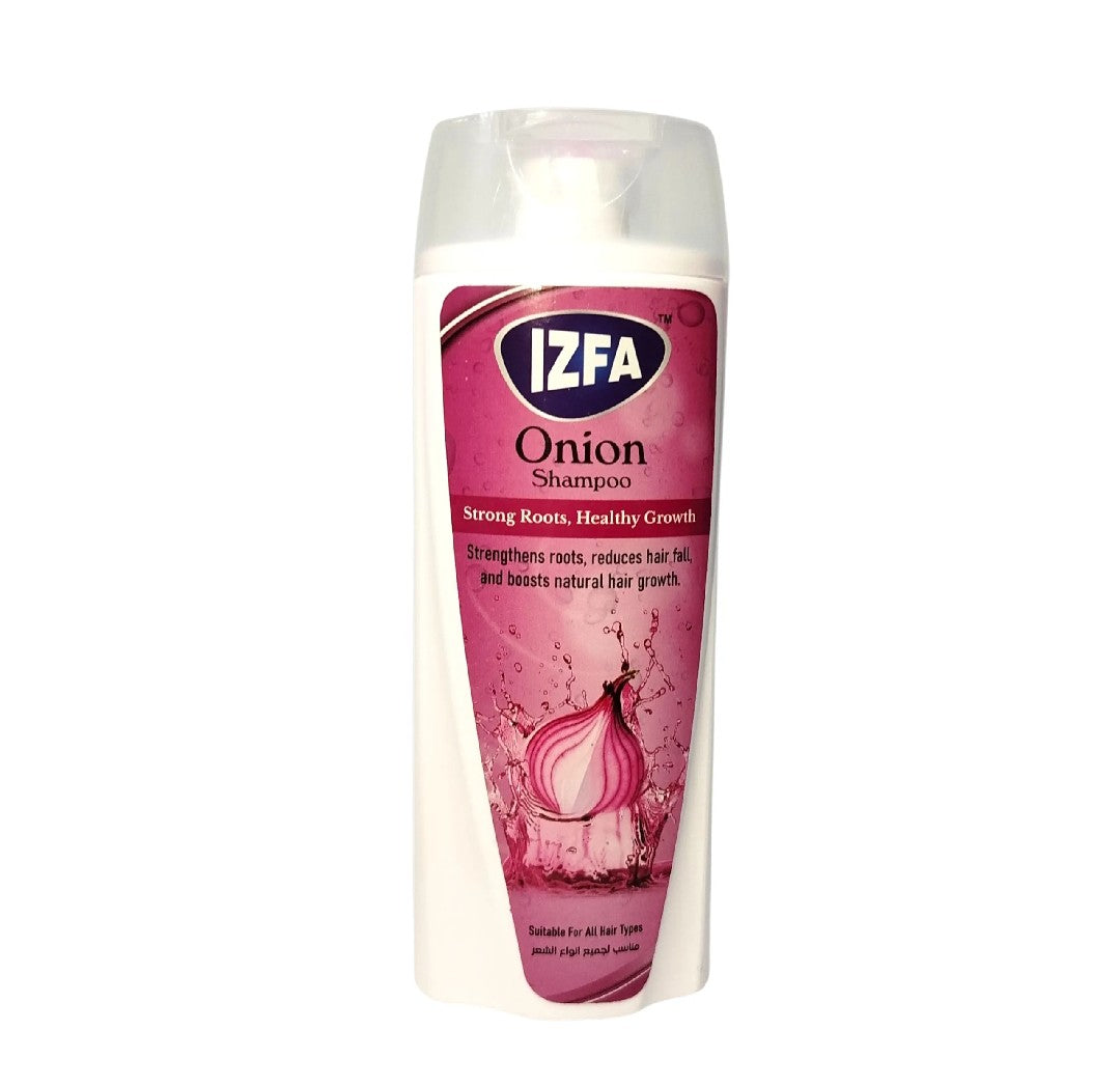 IZFA Onion Shampoo For Hair Fall Control & Strong Growth - 200ml | Anti Hair Loss Deep Cleansing Natural Onion Extract Shampoo