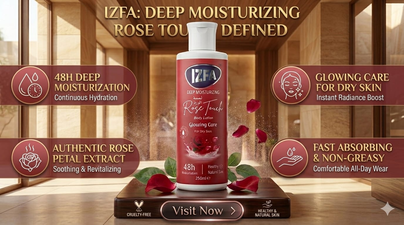 IZFA Rose Touch Deep Moisturizing Body Lotion – 48H Glowing Care for Dry Skin